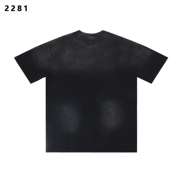 Eagle Flame Double-Pair Logo Print Washed Version tee 28750098