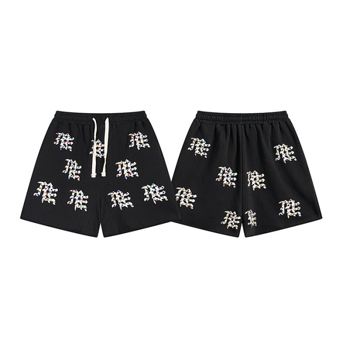 American-style heavy-duty rhinestone-decorated traditional Chinese style five-inch pants 2 colors 29068982