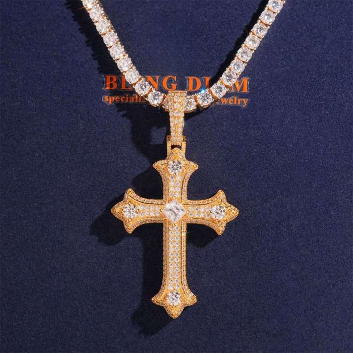 Moissanite Cross Pendant 3 colors 28777444