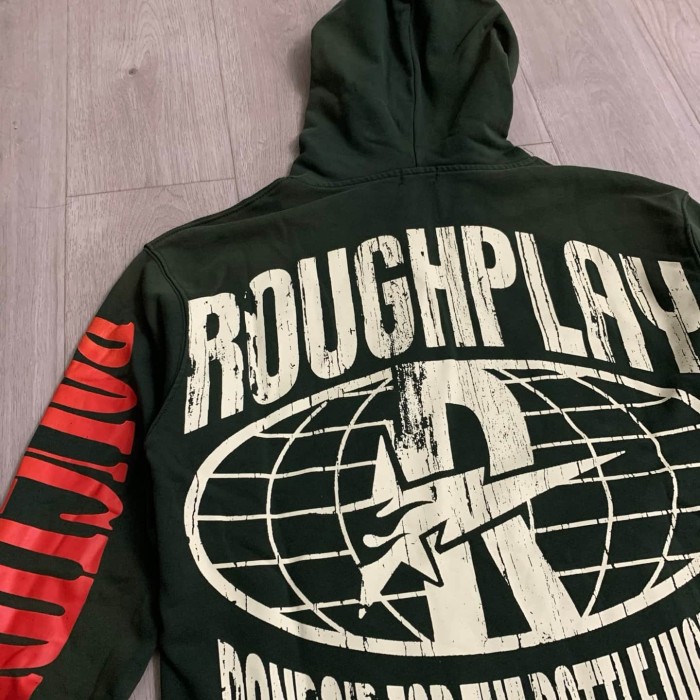 Dark Green Washed Distressed Skull Print Hoodie 29068976