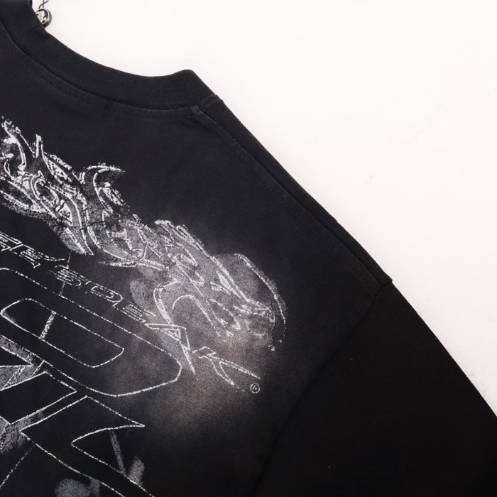 No Evil kull With Covered Eyes Print Washed T-Shirt Tee 28979130