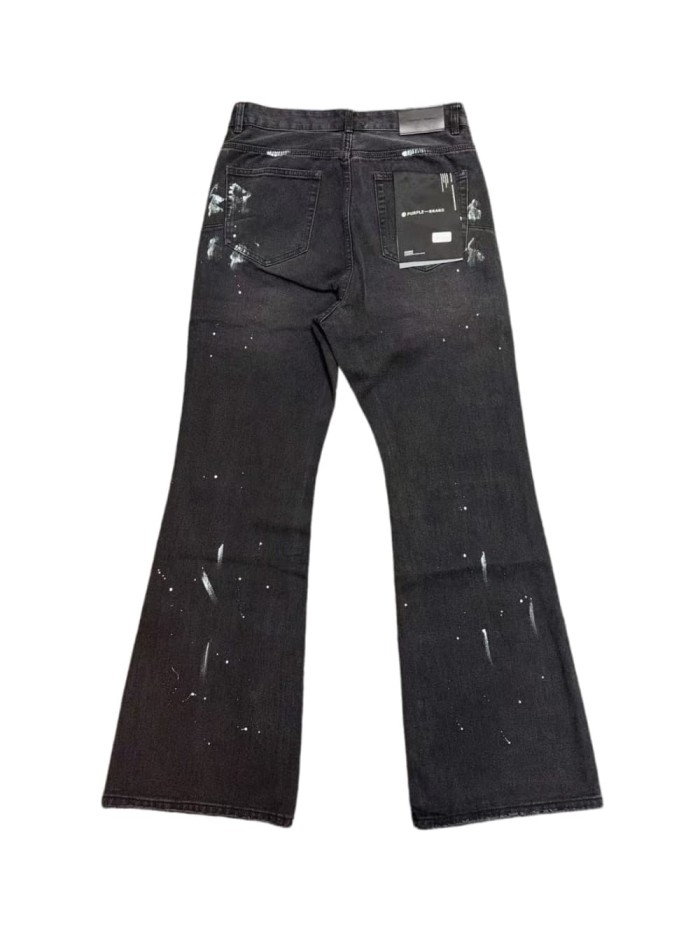 1:1 quality version  high street style black and grey vintage-style  jeans 29032878