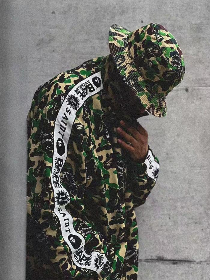 Camouflage Embroidered Jacket & Pants Set 28635665
