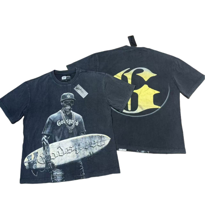 Rock Skull Surfboard Print Washed Version Tee 2 colors 28747525