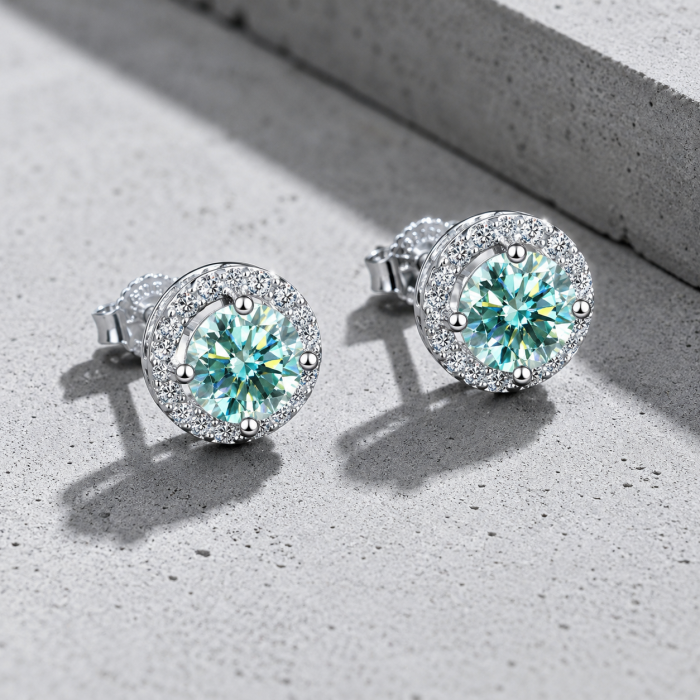 Eight Hearts and Eight Arrows Moissanite Sunflower Full-Diamond Earrings 29069329