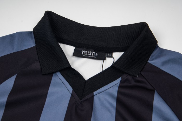 Urban Streetwear Black And Blue Stripe Gradient 17 Number Printed Jersey T-Shirt 29080810