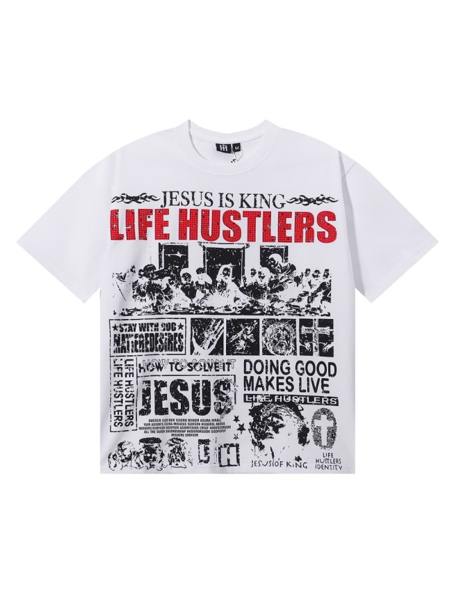 Santa Cena Rhinestone Print Tee 2 colors 28751249