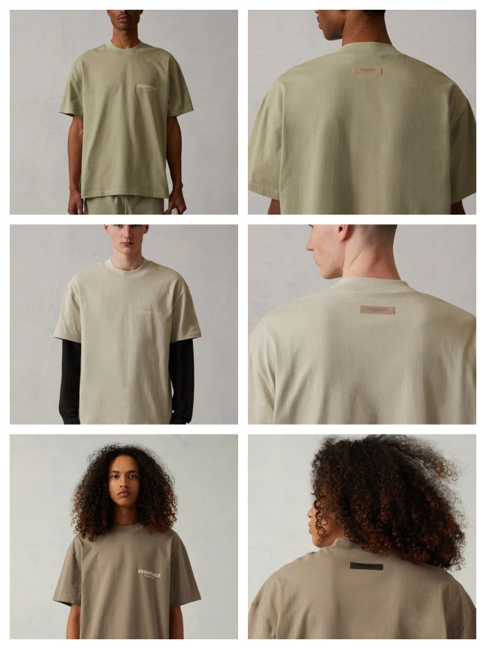 [Big & Tall for weights up to 220 lbs]1:1 quality version 27956133 Beige Flocked Letter Tee &  Terry Shorts Set 3 colors