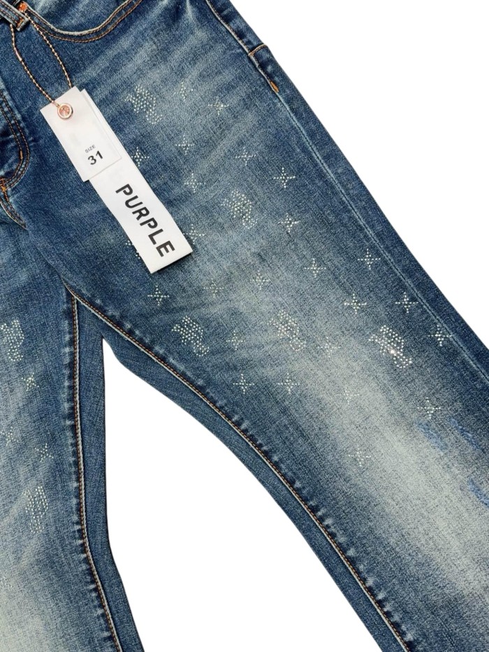1:1 quality version Four-pointed Star Tiny Rhinestone Jeans 2 colors 28883214