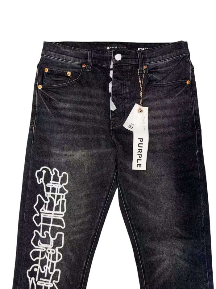 1:1 quality version One-Sided Gothic Letter Embroidered Jeans 28963940