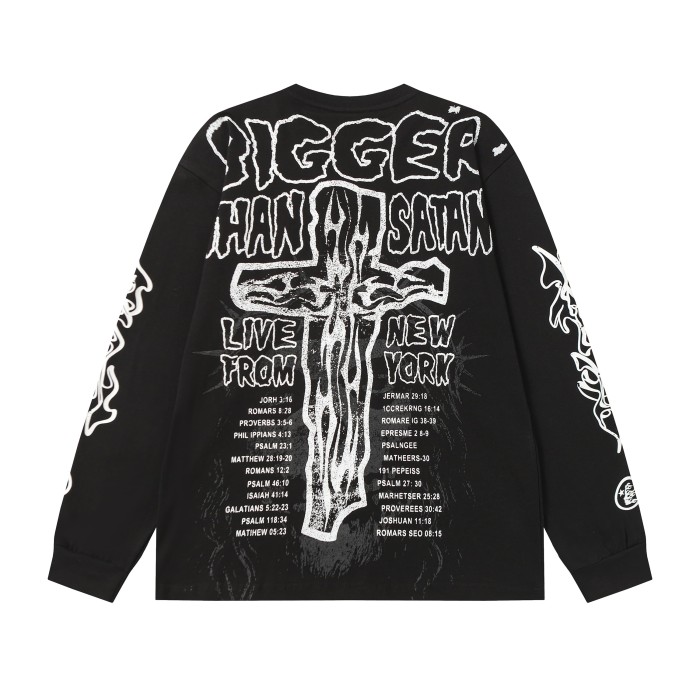 Thorn Flower Ring Saint Print Long Sleeve T-Shirt 2 colors 28704407