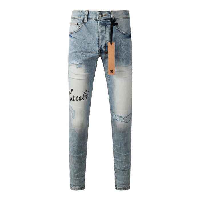 1:1 quality version 27895017 Overlap Letter Print Jeans