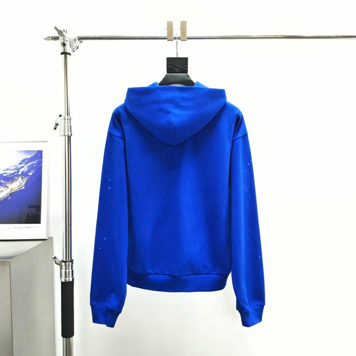 [Big & Tall for weights up to 220 lbs]1:1 quality version Rhinestone Blue Letter Royal Blue Print Hoodie & Pants Set 29045597