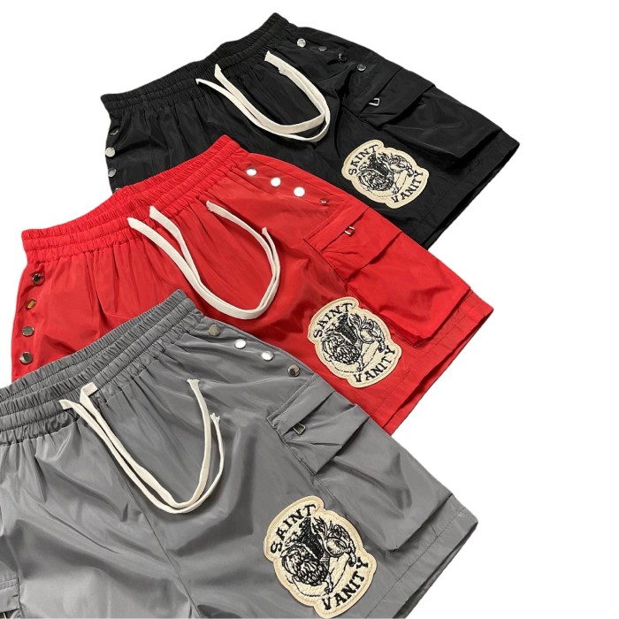 Badge Towel Embroidery Stand Collar Jacket & Shorts Set 3 colors 28746569
