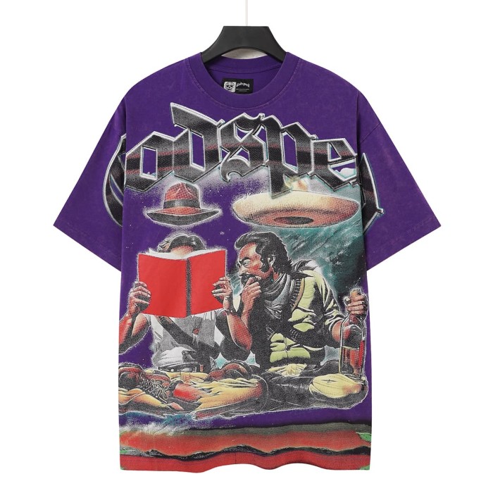 UFO Western Cowboy Hat Print Washed Tee 29098132