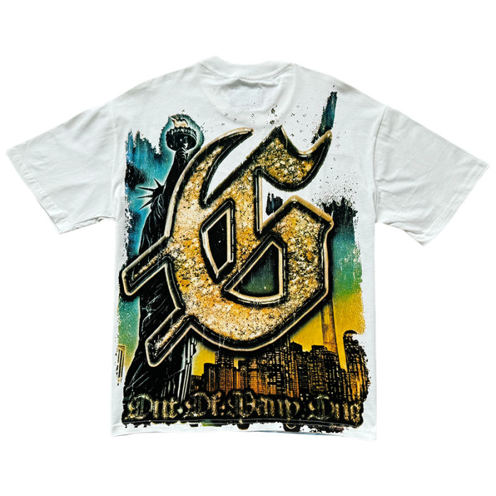 28195283 Skull Driving Landscape Print Washed Version Tee 2 colors