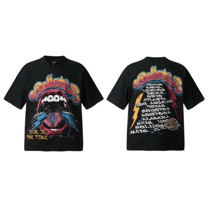 Lightning Rock Lips Print Washed Tee 29092387