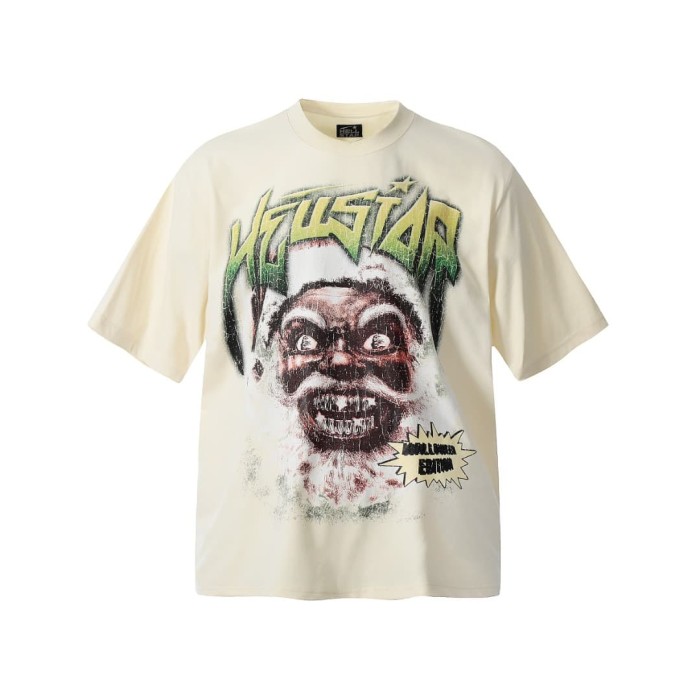 Dark Santa Claus Print Washed Tee 2 colors 29090166