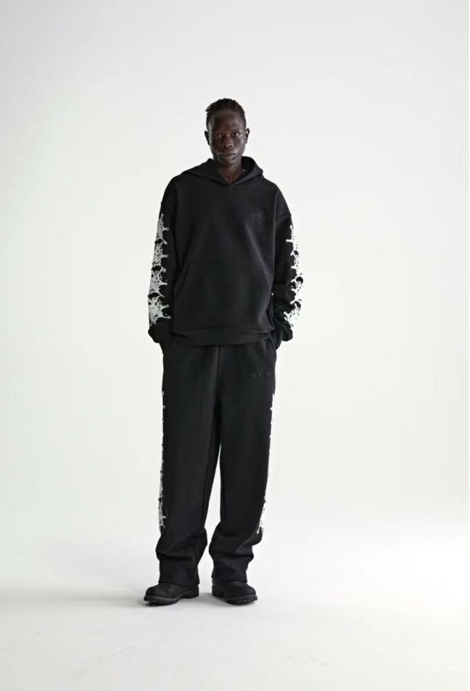 [Big & Tall for weights up to 220 lbs]1:1 quality version 27878303 Embroidered Letters tone Hoodie & Pants Set