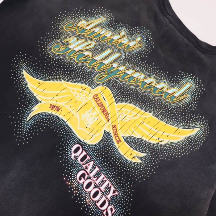 California Retro Wings Rhinestone Print Washed Tee 29052421