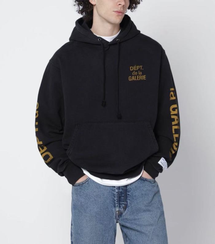 [Big & Tall for weights up to 260 lbs]1:1 quality version Distressed Yellow French Print Hoodie 28755448