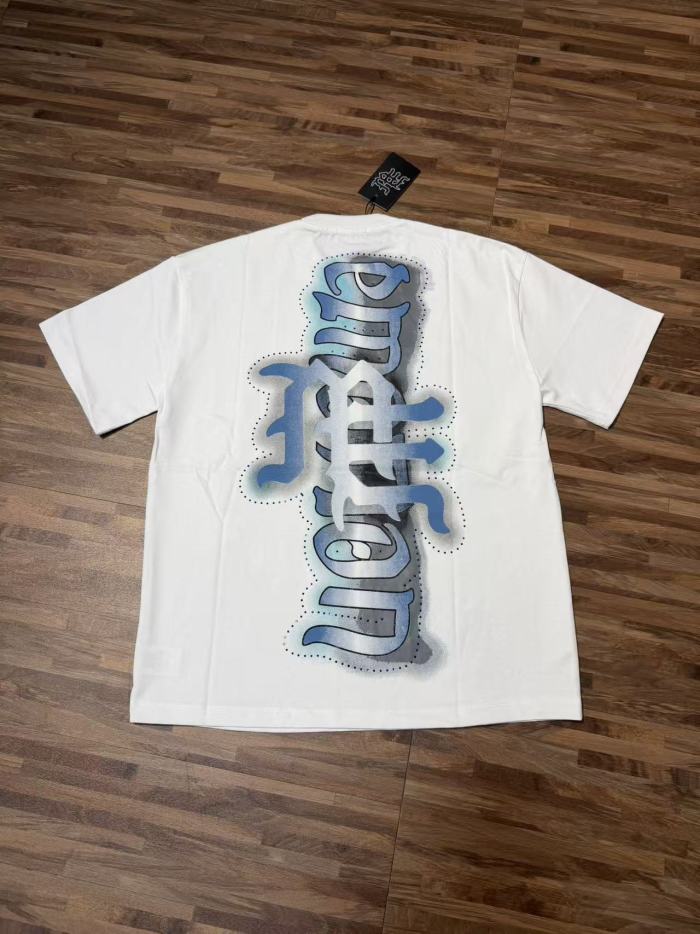 Bandage-blindfolded angel gradient Gothic diamond-studded T-shirt 2 colors 29069184