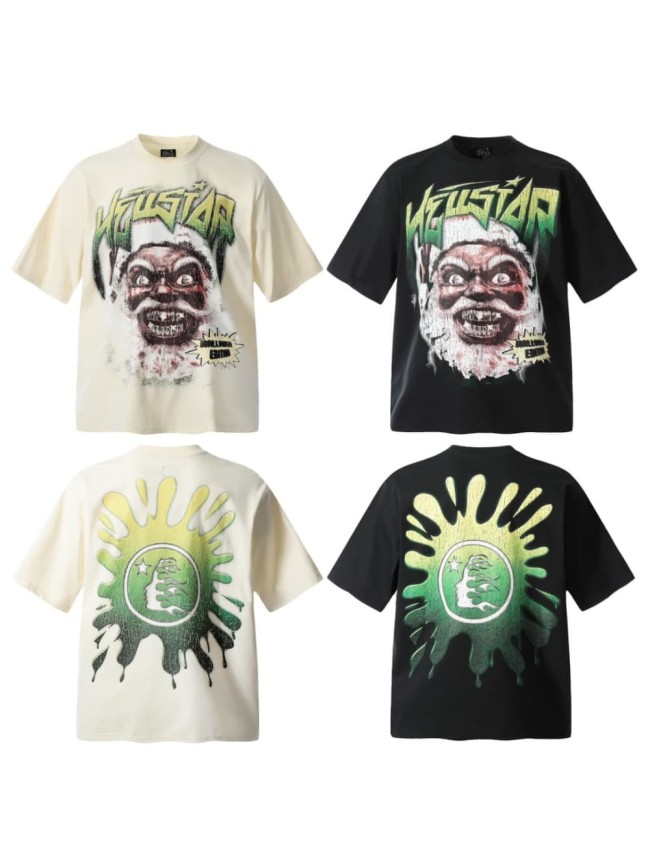 Dark Santa Claus Print Washed Tee 2 colors 29090166