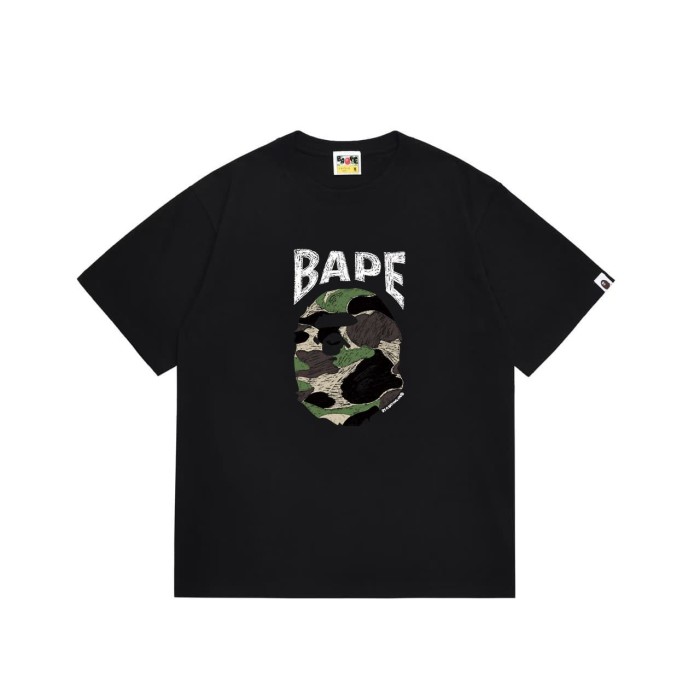 Colorful sketch ape head initial print T-shirt 2 colors 29060630