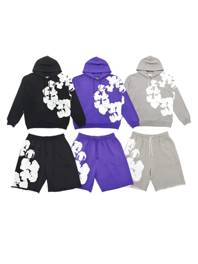 [buy more save more]1:1 quality version 28180463 Big Kapok Printed Hoodie & Shorts Set 3 colors