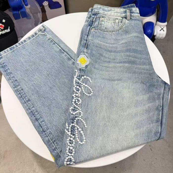 Floral Logo Embroidered Denim Jeans 28434006