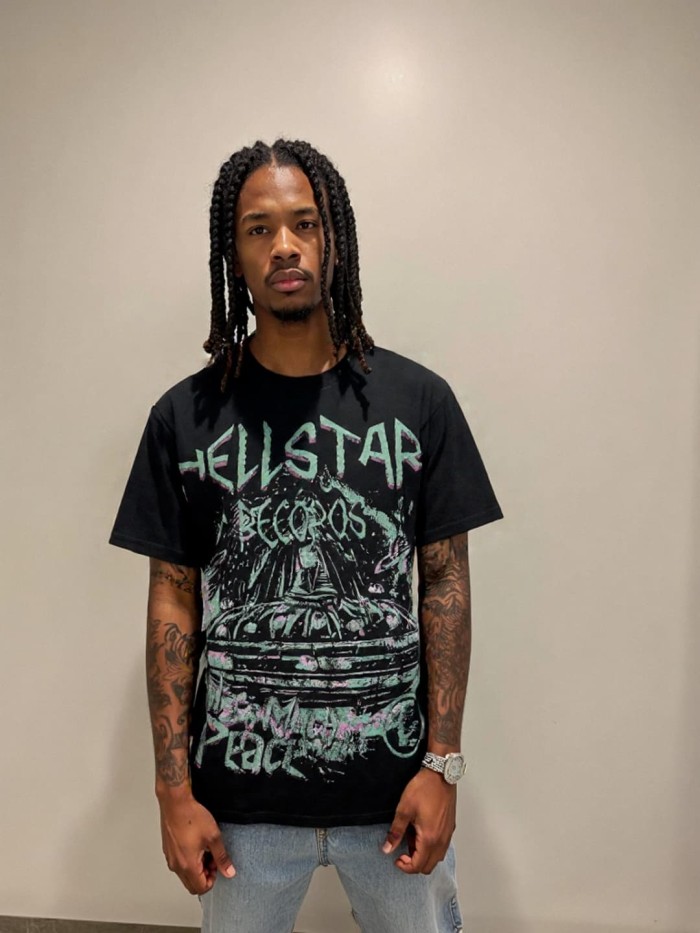 Pink & Green Graffiti UFO Print Washed Tee 29090173