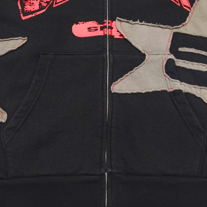 [Big & Tall for weights up to 220 lbs]1:1 quality version Grey Star Applique Zipper Hoodie & Pants Set 28893162