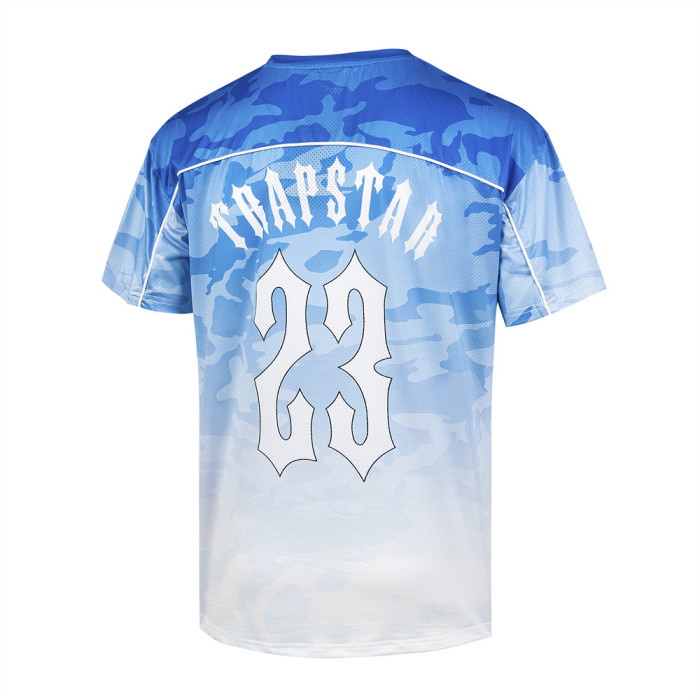 Oversized Inspired Blue Gradient Camo Number 23 Graphic Jersey T-Shirt 2 colors 29080207