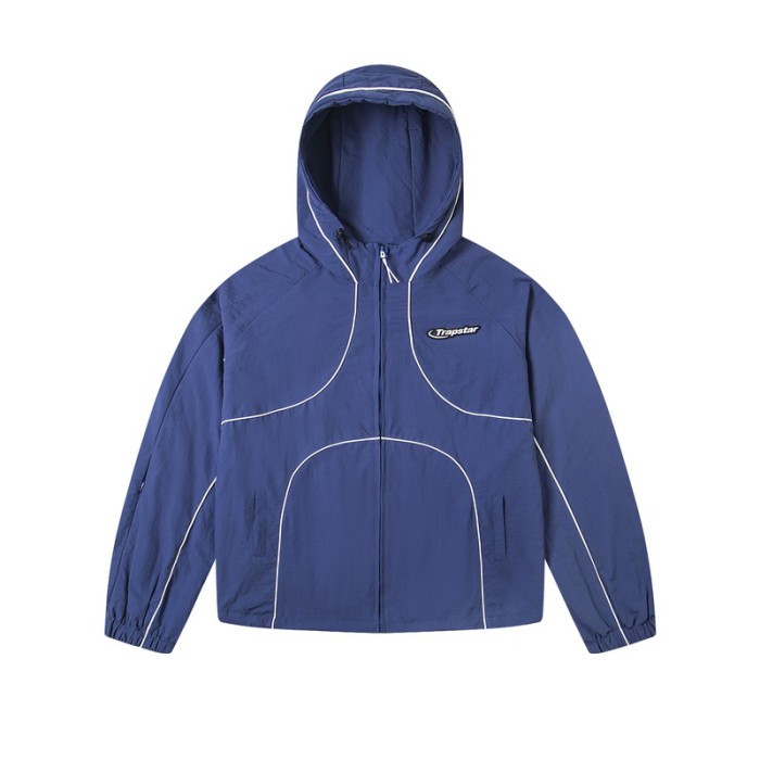 Lightweight Nylon Windbreaker with Reflective Piping & Elastic Cuffs Jacket 29077486