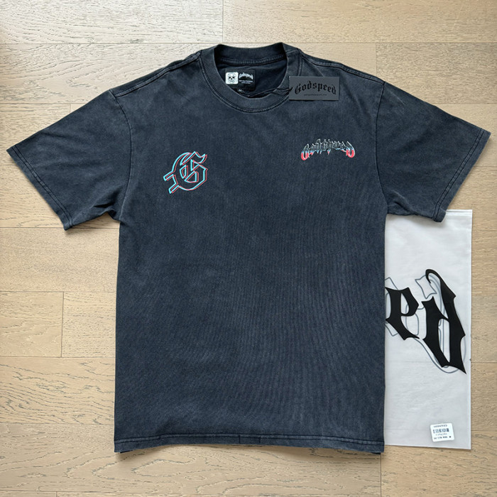Vacation skull flame black vintage short-sleeved T-shirt 29046917
