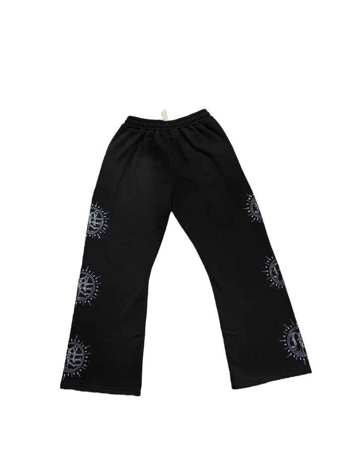 Eclipse logo rhinestone Hoodie & Pants Set 28641979