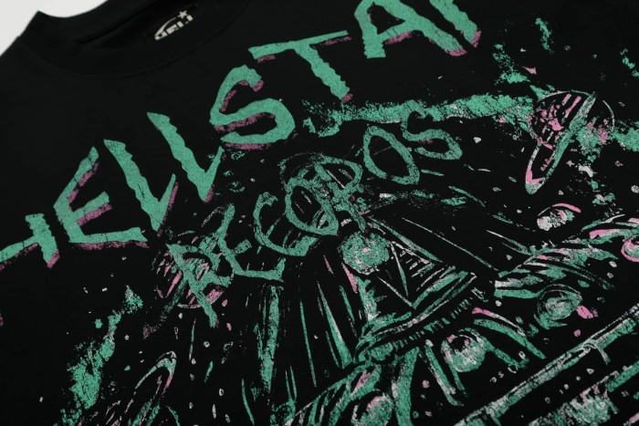 Pink & Green Graffiti UFO Print Washed Tee 29090173