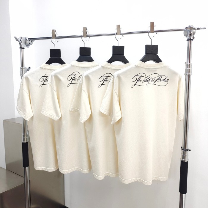 [Big & Tall for weights up to 260 lbs]1:1 quality version Chest small logo back lettering print Tee with NFC tag