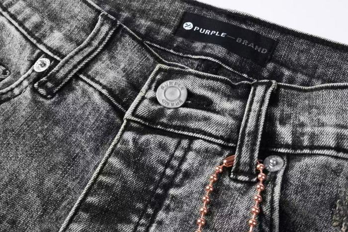 1:1 quality version Starry sky hot-fix gray and black washed ripped jeans 29032794