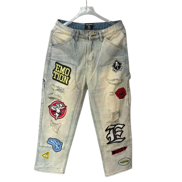 Patchwork Embroidered Denim Jeans 28632431
