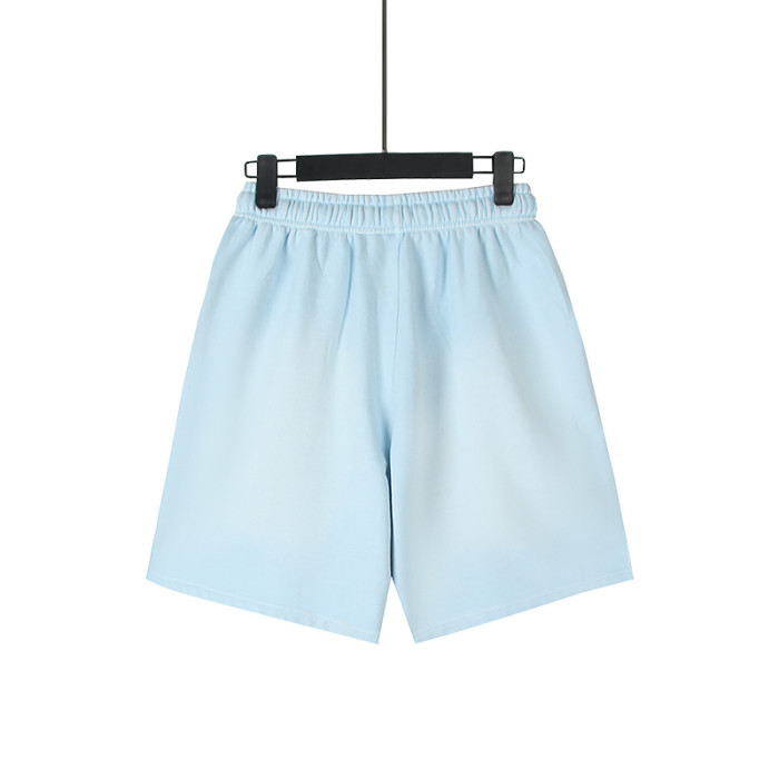 Black Flame Letter Logo Print Washed Shorts 29043470