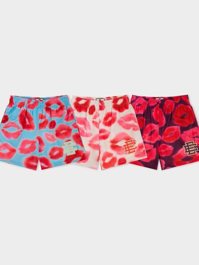 Lipstick Print Mesh Breathable Athletic Shorts 3 colors