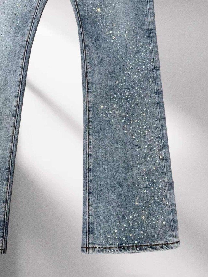1:1 quality version Star River Rhinestone Vintage Flared Jeans 2 colors 29045805