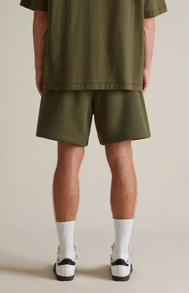 Loose-fitting, drop-crotch, five-inch casual shorts with contrasting side letter embroidery 4 colors 29060838