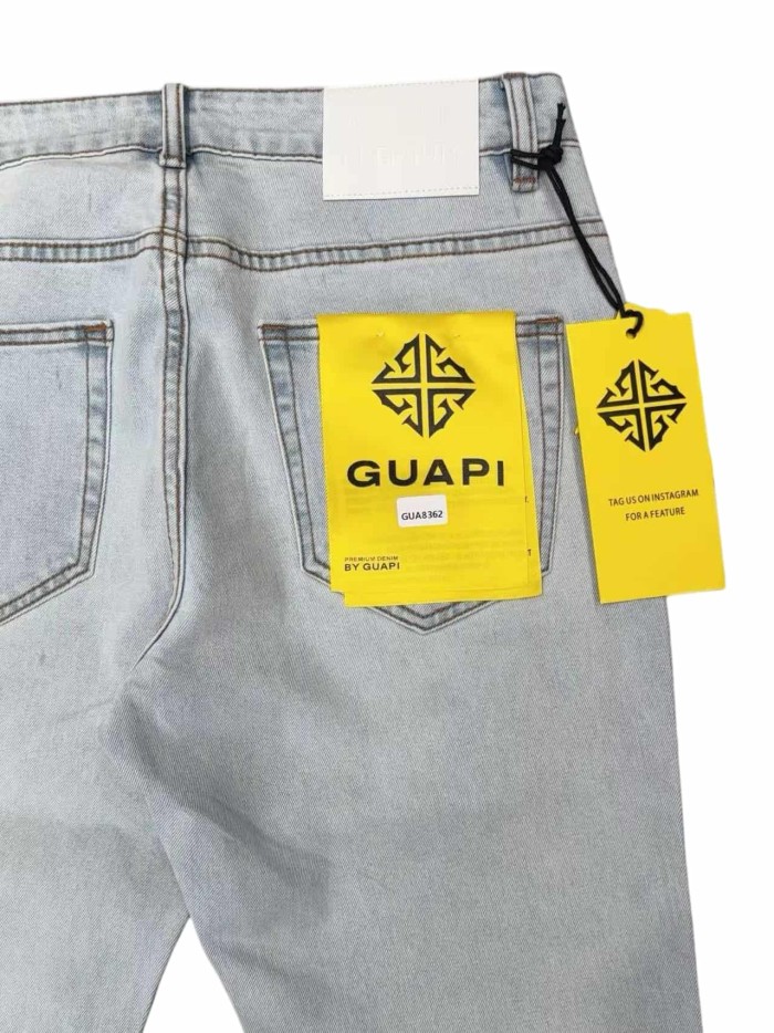 1:1 quality version Rhombus Geometry Hot Drilling Slightly Flared Jeans 3 colors 28972577