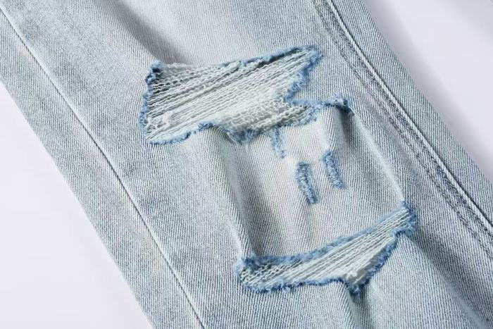 1:1 quality version Heavy Abraded Tight Ripped Jeans 29080463