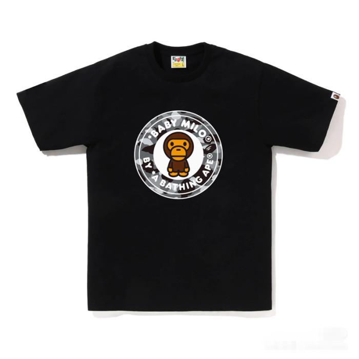 28200991 Year of the Snake Limited Line Ape Head Baby Milo Round Medallion Print tee 49 colors