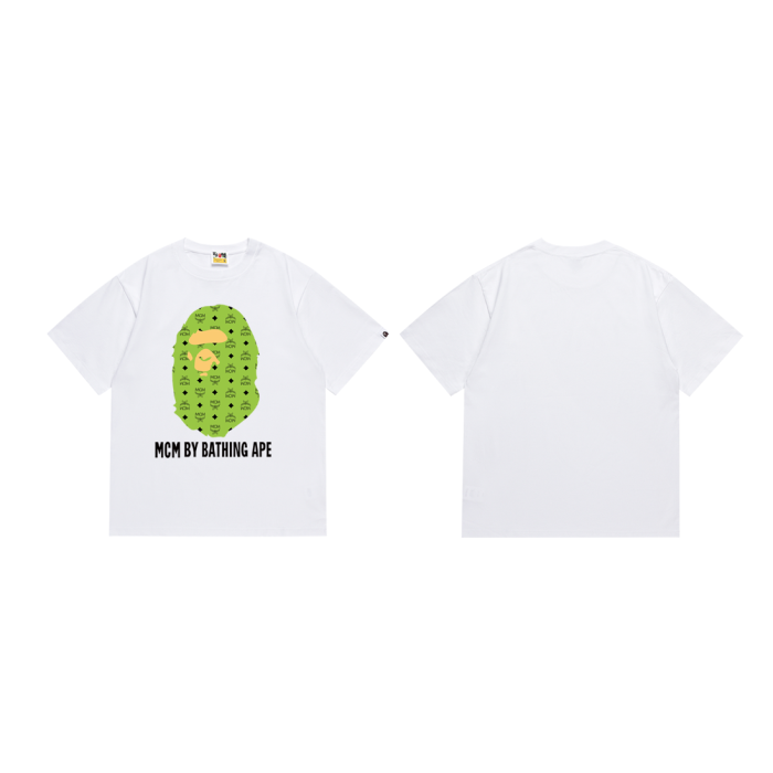 MCM Co-Branded Diamond Block Pattern Ape Head Tee 4 colors