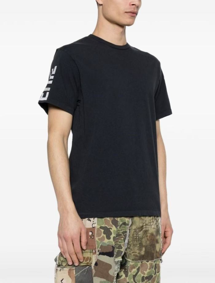 [Big & Tall for weights up to 260 lbs]1:1 quality version Vertical Large French Letter Print Washed Tee 2 colors 28971602