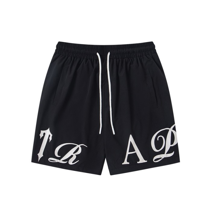 Unisex Loose Streetwear Colorful Gothic Letter Print & Drawstring Waist Shorts 3 colors 29077468